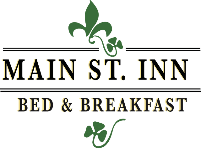 Logo for Main St. Inn Bed & Breakfast featuring a decorative fleur-de-lis.
